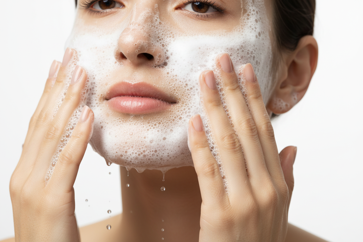 face cleaning with foaming